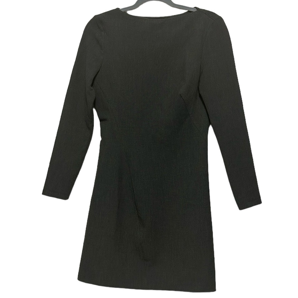 Zara Dark Grey Long Sleeve Sheath Dress GORGEOUS NWOT Sz Small